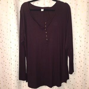 OLD NAVY Size 3x Long Sleeve T - wine
